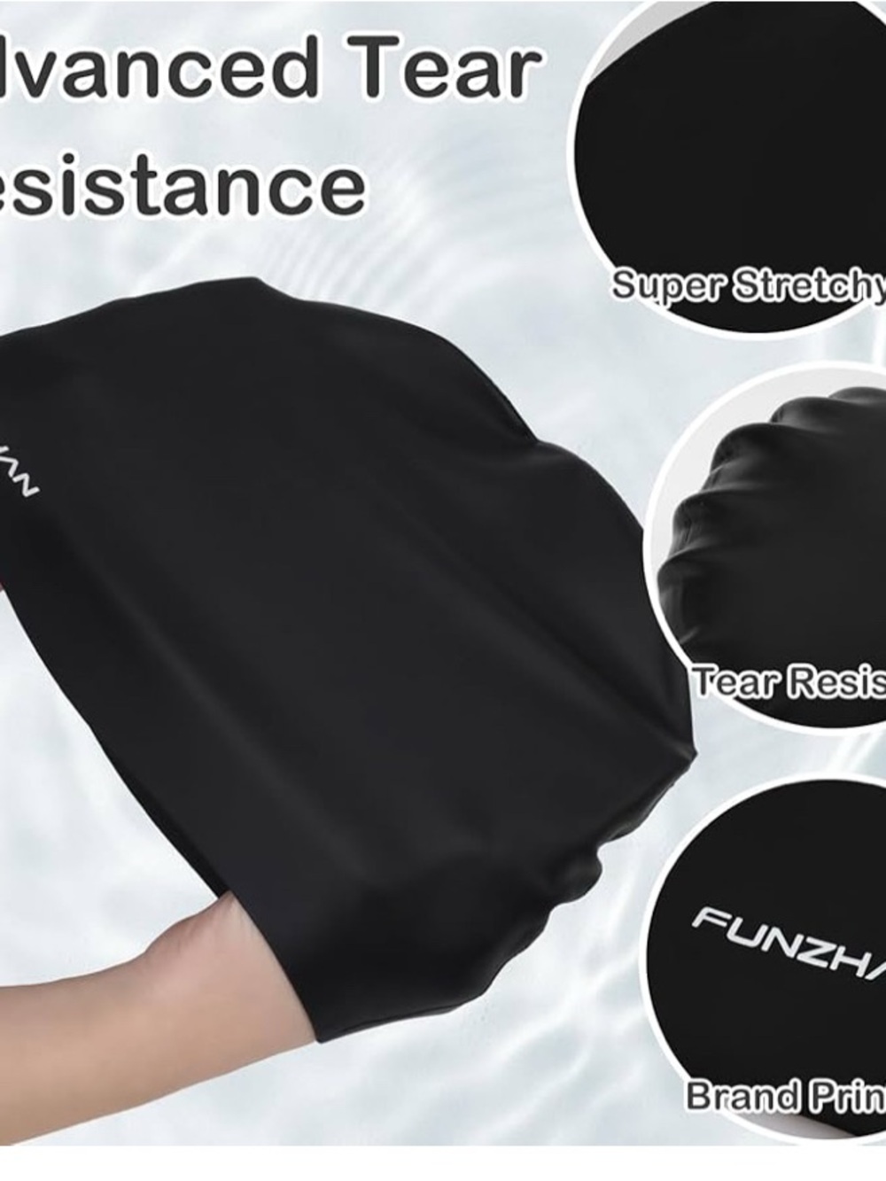 Silicone Swim Cap for Long Hair, High Elasticity Durable Waterproof- Extra Large
